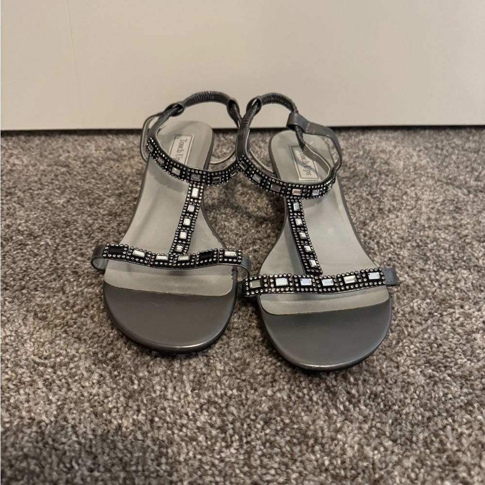 Touch Ups (Silver Beaded Sandals) View 2